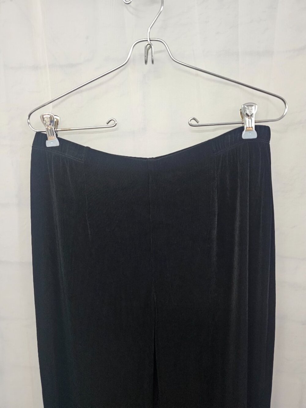 Vintage Chico's Travelers Pants Black Straight Leg Slinky Knit Minimalist 3 (XL) - Picture 3 of 9
